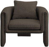 Stylus Boucle Accent Chair - Modern Comfort with Plump Cushions and Stylish Curved Arms for Any Room