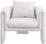 Stylus Boucle Accent Chair - Modern Comfort with Plump Cushions and Stylish Curved Arms for Any Room