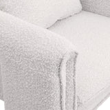 Stylus Boucle Accent Chair - Modern Comfort with Plump Cushions and Stylish Curved Arms for Any Room