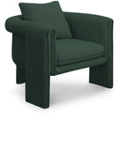 Stylus Boucle Accent Chair - Modern Comfort with Plump Cushions and Stylish Curved Arms for Any Room