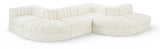 Rummi - Rounded Velvet Performance Fabric Upholstered 6 Piece Modular Sectional