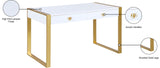 Victoria Contemporary Desk/Console: Stylish High-End Lacquer Finish, Gold Legs & Acrylic Handles