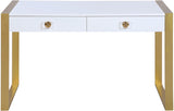 Victoria Contemporary Desk/Console: Stylish High-End Lacquer Finish, Gold Legs & Acrylic Handles