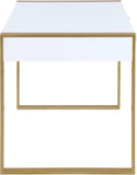 Victoria Contemporary Desk/Console: Stylish High-End Lacquer Finish, Gold Legs & Acrylic Handles