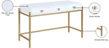 Abigail Acrylic Contemporary Desk/Console - Luxurious Design with Gold Accents & Versatile Functionality