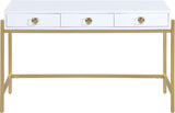 Abigail Acrylic Contemporary Desk/Console - Luxurious Design with Gold Accents & Versatile Functionality