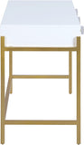 Abigail Acrylic Contemporary Desk/Console - Luxurious Design with Gold Accents & Versatile Functionality