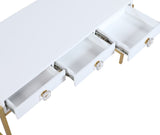 Abigail Acrylic Contemporary Desk/Console - Luxurious Design with Gold Accents & Versatile Functionality