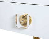 Abigail Acrylic Contemporary Desk/Console - Luxurious Design with Gold Accents & Versatile Functionality