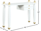Etro Elegant Engineered Wood Console Table/Desk with Gold Accents for Modern Home Décor Solutions