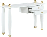 Etro Elegant Engineered Wood Console Table/Desk with Gold Accents for Modern Home Décor Solutions
