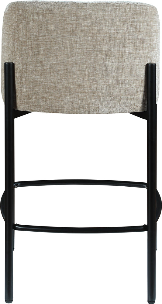 Burton Stool Set of 2 - Stylish Chenille Fabric Bar Seating with Durable Metal Frame for Modern Homes