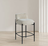 Burton Stool Set of 2 - Stylish Chenille Fabric Bar Seating with Durable Metal Frame for Modern Homes