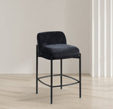 Burton Stool Set of 2 - Stylish Chenille Fabric Bar Seating with Durable Metal Frame for Modern Homes