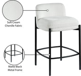 Burton Stool Set of 2 - Stylish Chenille Fabric Bar Seating with Durable Metal Frame for Modern Homes