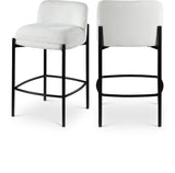 Burton Stool Set of 2 - Stylish Chenille Fabric Bar Seating with Durable Metal Frame for Modern Homes