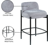 Burton Stool Set of 2 - Stylish Chenille Fabric Bar Seating with Durable Metal Frame for Modern Homes