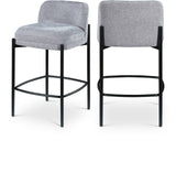 Burton Stool Set of 2 - Stylish Chenille Fabric Bar Seating with Durable Metal Frame for Modern Homes