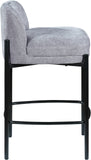 Burton Stool Set of 2 - Stylish Chenille Fabric Bar Seating with Durable Metal Frame for Modern Homes