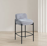 Burton Stool Set of 2 - Stylish Chenille Fabric Bar Seating with Durable Metal Frame for Modern Homes