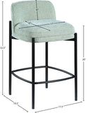 Burton Stool Set of 2 - Stylish Chenille Fabric Bar Seating with Durable Metal Frame for Modern Homes