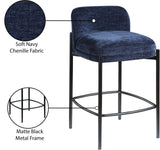 Burton Stool Set of 2 - Stylish Chenille Fabric Bar Seating with Durable Metal Frame for Modern Homes