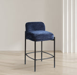 Burton Stool Set of 2 - Stylish Chenille Fabric Bar Seating with Durable Metal Frame for Modern Homes