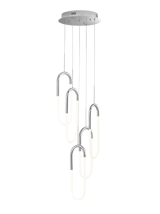 LED Five Clips Chandelier // Chrome