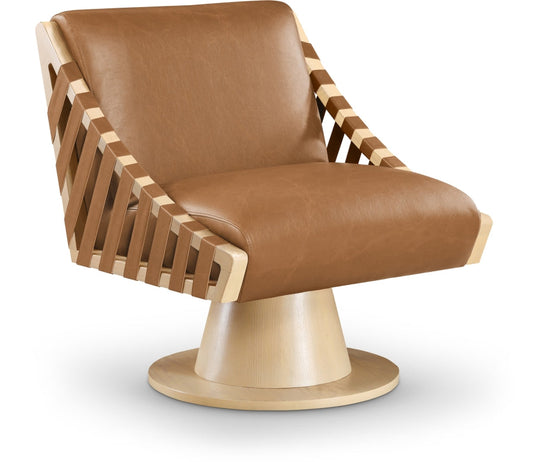 Millwin Vegan Leather Upholstered Swivel Accent Chair