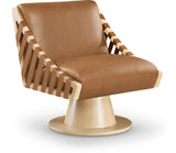Millwin Vegan Leather Upholstered Swivel Accent Chair
