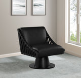 Millwin Vegan Leather Upholstered Swivel Accent Chair