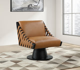 Millwin Vegan Leather Upholstered Swivel Accent Chair