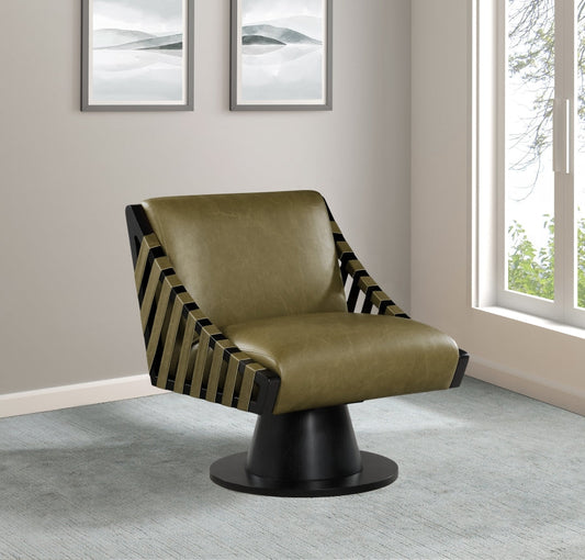 Millwin Vegan Leather Upholstered Swivel Accent Chair