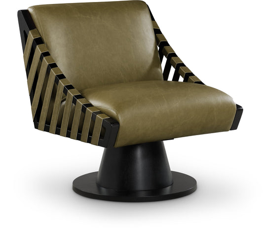 Millwin Vegan Leather Upholstered Swivel Accent Chair