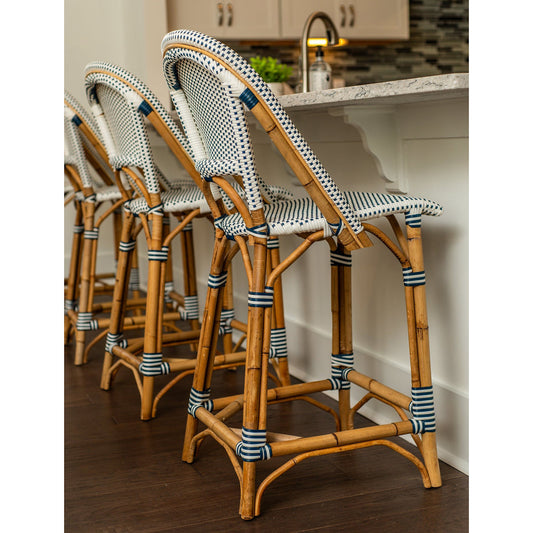 Vale Counter Height Bar Stool - Blue and White