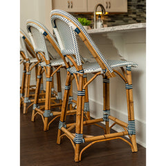 Vale Counter Height Bar Stool - Blue and White