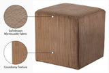 Roy Microsuede Fabric Ottoman - Stylish Compact Stool for Small Spaces with Cozy Comfort and Durability