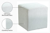 Roy Microsuede Fabric Ottoman - Stylish Compact Stool for Small Spaces with Cozy Comfort and Durability