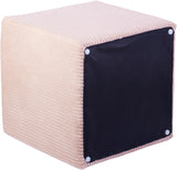 Roy Microsuede Fabric Ottoman - Stylish Compact Stool for Small Spaces with Cozy Comfort and Durability