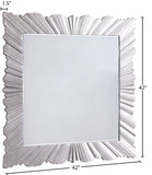 Silverton Silver Leaf Contemporary Mirror - Hand-Carved Starburst Design for Elegant Home Décor