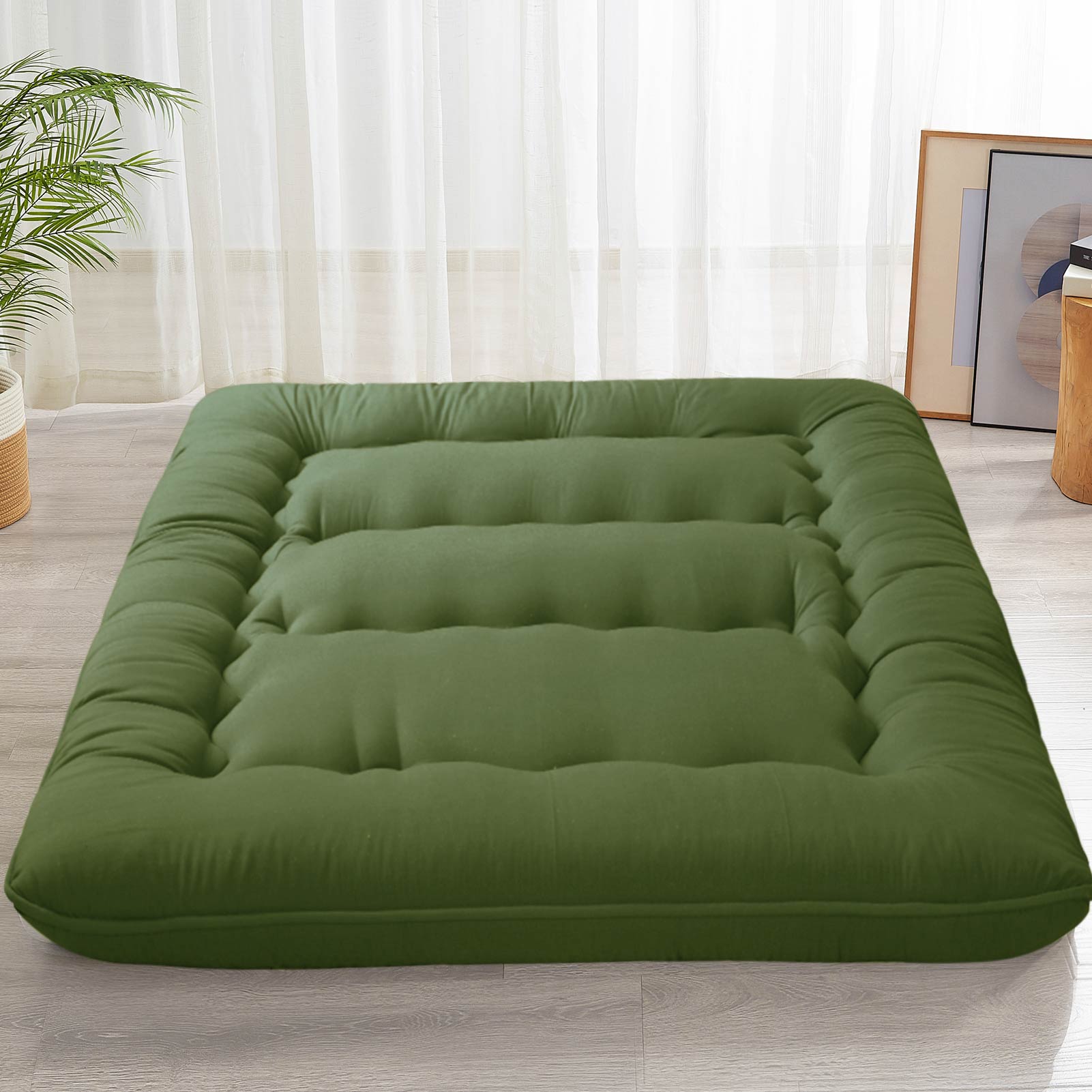 MAXYOYO 6" Extra Thick Japanese Classic Floor Futon Mattress, Green