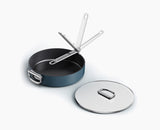 Space Folding Handle Ceramic Non-stick 28cm Blue Saute Pan & Lid