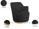 Clarita Swivel Accent Chair - Stylish Chenille Comfort with Natural Wood Base for Modern Living Spaces