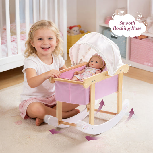 ROBUD Ballet Series - Wooden Doll Rocking Cradle