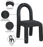 Amari Vegan Leather and Boucle Fabric Upholstered Dining Chair (Set of 2)
