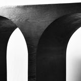 June Modern Solid Oak Console Table – Elegant Mid-Century Design with Unique Double Arch Style
