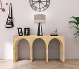 June Modern Solid Oak Console Table – Elegant Mid-Century Design with Unique Double Arch Style