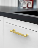 DESIGN4602 Modern Retro Knurled Pulls for Charcoal Gray & White Cabinets | 5", Satin Nickel