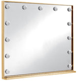 Hollywood Glamorous Lighted Mirror - Gold Stainless Steel Frame, Chic Contemporary Design, 39.5" W