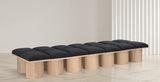 Pavilion Bench: Luxurious Channel-Tufted Seating with Art Deco Design for Your Stylish Home Décor